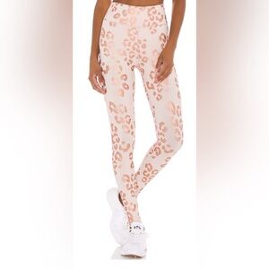 Spiritual Gangster Blush Pink Lux Cheetah Print With Rose Gold Accents Leggings
